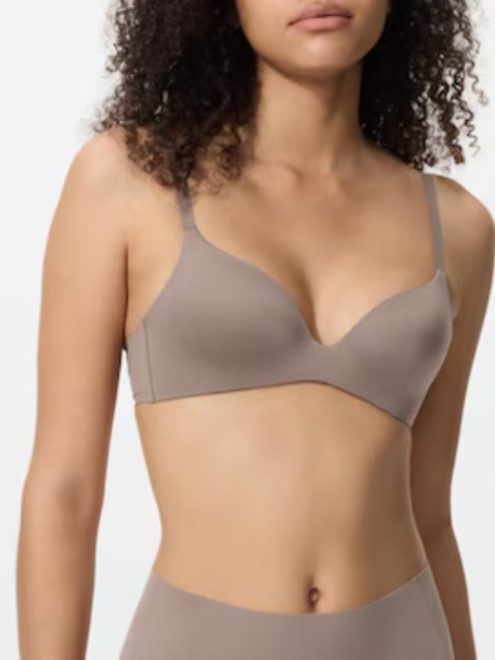Uniqlo NWT Wireless 3D Hold Molded Cup Bra 34/36 B/C Brown Gray Adjustable